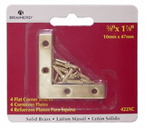 Liberty Hardware Solid Brass Flat Corner Braces - Set Of 4 - 3/8