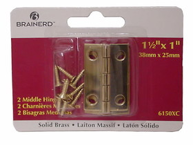 Liberty Hardware Solid Brass Butt Hinge Pair (2) 1 1/2" X 1" & Screws LQ-6150XC