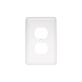 D. Lawless Hardware LQ-64120 Stamped Round Single Duplex Wall Plate White