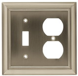 Brainerd Brainerd - Architectural Single Toggle Switch/Duplex Wall Plate - Satin Nickle - 64171