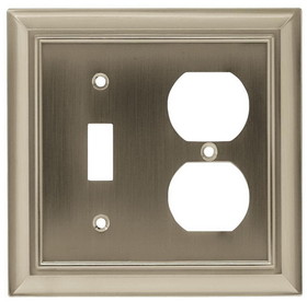 Brainerd Brainerd - Architectural Single Toggle Switch/Duplex Wall Plate - Satin Nickle - 64171