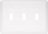 Liberty Hardware Stamped Round Triple Switch Wall Plate- White