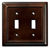 Brainerd Brainerd - Liberty Wood Architectural Double Switch Wall Plate - Walnut