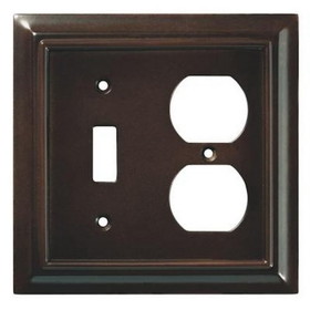 Brainerd Liberty Switch - Duplex Outlet Combination Wall Plate Cover - Walnut