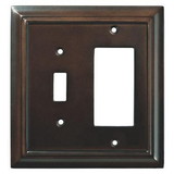 Brainerd Liberty Architectural Toggle Switch/Decorator Combination Wall Plate - Walnut