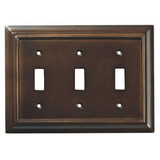 Brainerd Brainerd - Liberty Triple Switch Architectural Wall Plate - Walnut