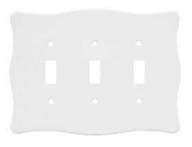 Liberty Hardware White Nylon Scallop Triple Switch Wall Plate