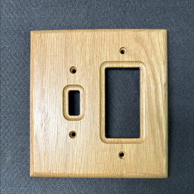 Brainerd LQ-64679 Wood Square Single Switch and Decorator Wall Plate Medium Oak