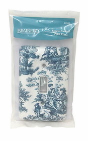 Liberty Hardware Single Switch Wall Plate,  Bisque Blue French Toile' LQ-67852