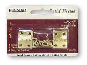 Liberty Hardware Hinge Four Carded Solid Brass 3/4" X 1"  LQ-7075XC