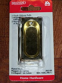 Brainerd (2-Pack) 2-1/2" Oblong Flush Finger Oval Pull Brass Plated