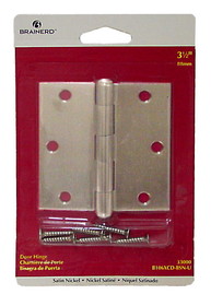 Liberty Hardware 3-1/2" Square Corner Hinge & Screws - Brushed Satin Nickel LQ-B106XCD-BSN-U