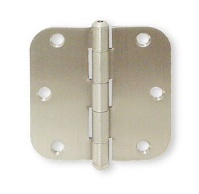Liberty Hardware 3 1/2" Solid Brass Secure Door Hinge - Brushed Satin Nickel 5/8" Radius LQ-B112XCC-BSN-C