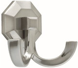 Liberty Hardware Faceted Double Wall Hook in Satin Nickel - 3 5/8