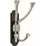 Liberty Hardware Classic Arched Oversized Double Coat Hook Cocoa Bronze and Satin Nickel