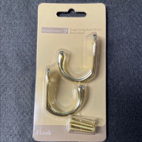 Liberty Hardware (2-Pack) Single Prong Robe Hook Brass Plated