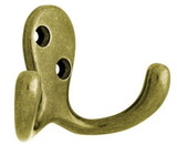 Home Trends Set of 2 Double Robe Hooks - Burnished Antique Brass B46114W-BAB-U