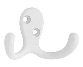 Home Trends (2 Pack) Double Robe Hooks - White