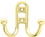 Liberty Hardware Brass Plated Robe Hook - Double Ball Hook LQ-B46115J-PB-C