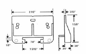 Liberty Hardware Drawer Track Guide for 1-1/4" x 1/8" Rail - White Nylon LQ-D30001C-W-A