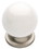 Liberty Hardware 1-5/8" Round Ceramic Knob White and Satin Nickel