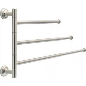Liberty 18" Extension Wall Mount 3 Arm Towel Bar Brushed Nickel