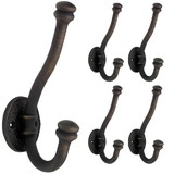 Franklin Brass Large 6.7" Hammered Oil Rubbed Bronze Hooks - NON-MATCHING-5-PAK FBHAMH5-OB2-C