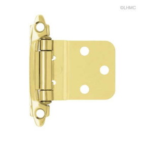 Home Trends Single 3/8" Offset Self Closing Hinge - Bumpers - Screws -Brass Plated