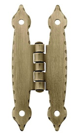 Liberty Hardware Forged Edge Surface Mount "H" Hinge for Flush Doors - Antique Brass 3-1/2"Pair (two Hinges) H09001C-AB-C