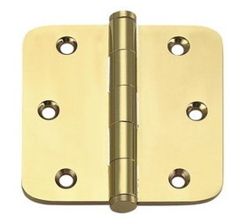 Brainerd 3-1/2" Polished Brass 5/8" Radius Door Hinge - Retail Carded