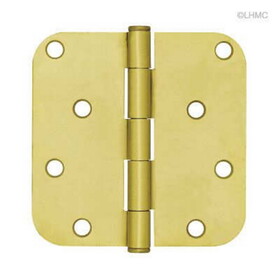 Brainerd Polished Brass Hinge - 4" 5/8" Radius - Round Corner
