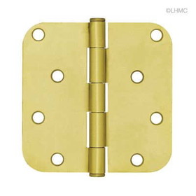 Liberty Hardware Satin Brass Hinge - 4" 5/8" Radius - Round Corner LQ-HN0012G-SB-U