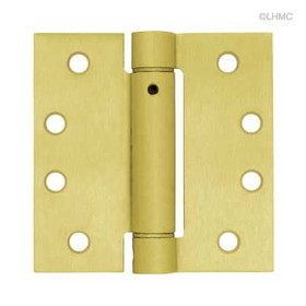 Liberty Hardware Adjustable Spring Door Self-Closing Commercial Hinge - 4" - Square Corner - Full Mortise LQ-HN0044G-SB-U
