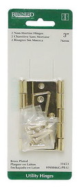Liberty Hardware Carded Pair Non-Mortise Hinge 3" Brass Plated Steel LQ-HN0046G-PB-U
