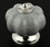 Liberty Hardware 1-3/4" Ceramic Knob Gray with Chrome Rosette