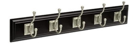 Liberty Hardware Franklin Brass 26.51-in Black Rail with 5 Coat and Hat Hooks