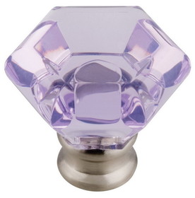 Liberty Hardware (2 Pack) 1-1/4" Acrylic Faceted Knob Lavender & Satin Nickel