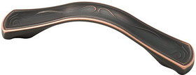 Brainerd 3" or 3-3/4" Dual Mount Vignette Design Pull Bronze with Copper Highlights