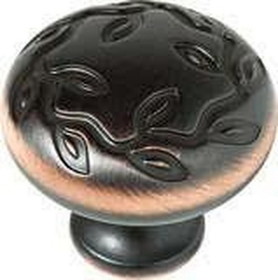 Brainerd (2 Pack) 1-1/4" Leaf and Vine Knob Bronze with Copper Highlights