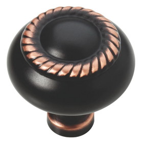 Liberty 1-1/4" Rope Knob Bronze with Copper Highlights