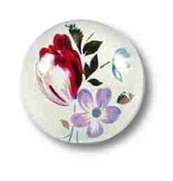 Liberty Hardware 1-1/2" Floral Ceramic Knob White with Design