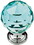 Liberty Hardware 1-3/16" Chrome and Cerulean Faceted Glass Knob