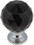 Brainerd 1-1/4" Faceted Glass Knob Black with Polished Chrome