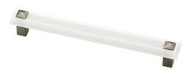 Liberty Hardware 6-5/16" Kaley Pull Translucent White and Brushed Stainless Steel