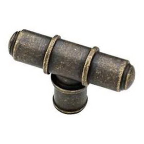 Liberty Hardware 2" Industrial T-Knob Burnished Antique Brass