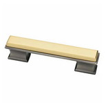 Liberty Hardware 3" or 3-3/4" Dual Tone Luxe Square Pull Heirloom Silver and Bayview Brass
