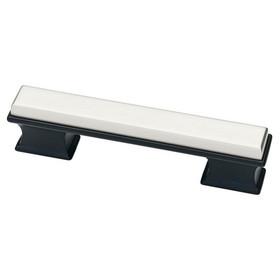 Liberty Hardware 3" or 3-3/4" Dual Tone Luxe Square Pull Flat Black and Stainless Steel