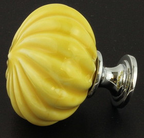 Brainerd 1-3/4" Ceramic Knob Yellow with Swirl Design