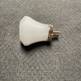 Liberty Hardware 1-1/4" Cut Glass Knob Polished Nickel and Opaque White