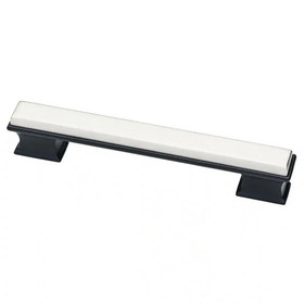 Liberty Hardware 5" Dual Tone Luxe Square Pull Flat Black and Stainless Steel